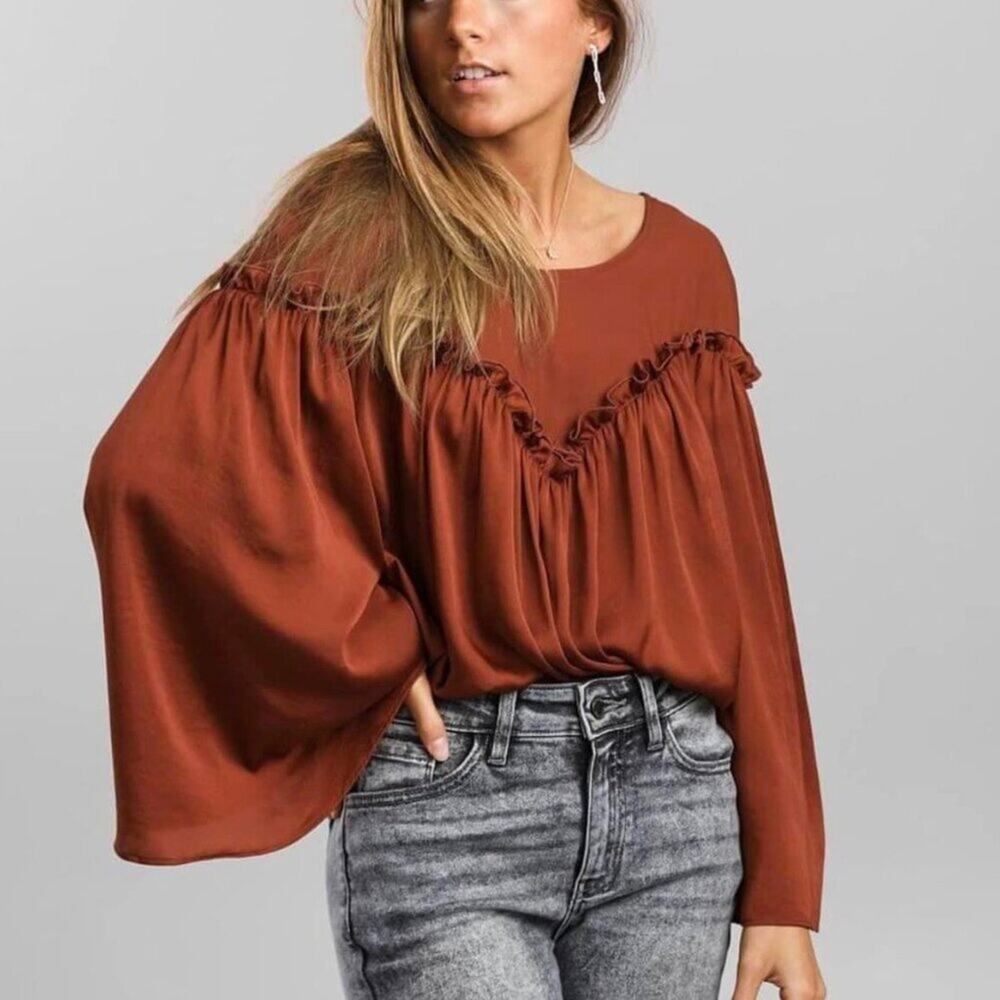 Free People Brand She’s A Natural Bodysuit Cherry Chai NWT Women's Small